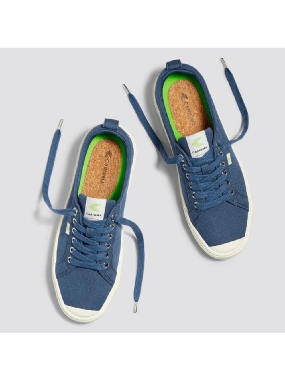 Cariuma Canvas Sneaker Size 7.5 New Shadow Blue Women's Organic Cork Insoles